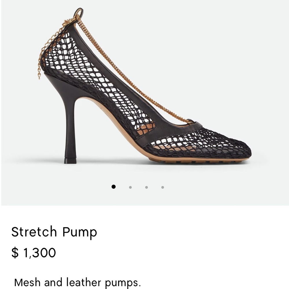 Black Mesh and Leather Pumps